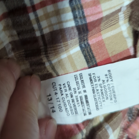 XOXO Plaid Shorts Size 13/14 Short Shorts Mid Rise 3" Inseam Cotton/Spandex - Picture 5 of 9